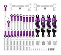 RC Pièces Rechange Pour WPL 1/16 C14 C24 RC Voiture En Métal Pour Châssis Biellette De Traction Support De Montage Amortisseur Ensemble Mises À Niveau Pièces Accessoires Modifiés(Purple)