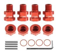 RC Pièces Voiture Compatible avec Arrma 1/10 3S pour Granite Mega pour Senton pour Typhon RC, 14mm À 17mm Large 10mm Adaptateur De Moyeux Hexagonaux Roue(Red)