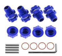 RC Pièces Voiture Compatible avec Arrma 1/10 3S pour Granite Mega pour Senton pour Typhon RC, 14mm À 17mm Large 10mm Adaptateur De Moyeux Hexagonaux Roue(Blue)