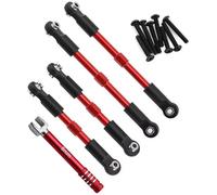 RC Pièces Voiture Compatible avec ARRMA pour Gorgon Mega 550 2WD pour VORTEKS 1/10 RC, Pièces De Voiture en Alliage D'aluminium, Tige Traction Complète, Jeu Maillons Composites, 4(Red)