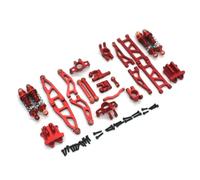 RC Pièces Voiture Compatible avec ARRMA pour Granit pour Typhon pour Grom 1/18 RC, Pièces De Mise À Niveau De Voiture, 10 Pièces D'amortisseurs en Métal, Grand Kit Vulnérable(Red)