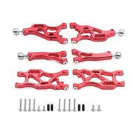 RC Pièces Voiture Compatible avec Arrma pour Limitless pour Infraction 6S pour Typhon 1/7 1/8 RC, Pièces De Mise À Niveau De Voiture, Kit De Bras De Suspension Avant Et Arrière en Métal(Red)