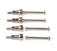 RC Pièces Voiture Compatible avec ARRMA pour Mojave pour GROM 1/14 RC, Pièces De Mise À Niveau Voiture, Jeu D'arbres en Acier CVD, Transmission Avant Et Arrière, Écrou Roue Aluminium(Silver)