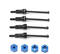 RC Pièces Voiture Compatible avec ARRMA pour Mojave pour GROM 1/14 RC Voiture Pièces Upgrade Jeu D'arbres De Transmission CVD en Acier Avant Et Arrière avec Écrous De Roue en Aluminium(Black)