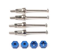 RC Pièces Voiture Compatible avec ARRMA pour Mojave pour GROM 1/14 RC Voiture Pièces Upgrade Jeu D'arbres De Transmission CVD en Acier Avant Et Arrière avec Écrous De Roue en Aluminium(Silver)