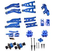 RC Pièces Voiture Compatible avec Arrma pour Mojave pour GROM OP 1/14 RC Pièces De Mise À Niveau Voiture Bloc Direction en Métal Bras Suspension Arbre D'entraînement Couvercle Boîte Vitesses(Blue)