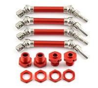 RC Pièces Voiture Compatible avec Arrma pour Typhon 4x4 3S pour BLX pour 550 Mega 1/8 RC, Pièces De Voiture, 4, Arbre D'entraînement Avant Et Arrière en Métal CVD Roue Hexagonale(Red)