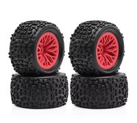 RC Pièces Voiture Compatible avec ARRMA pour Typhon pour GROM pour Granite pour GROM 1/18 RC Pièces De Mise À Niveau De Voiture 4 Pièces Pneu De Roue Hexagonale De 12mm(Red)