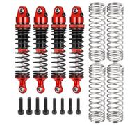 RC Pièces Voiture Compatible avec ARRMA Quake pour GROM 1/16 RC Monster Truck, Pièces De Mise À Niveau, 1 Jeu D'amortisseurs Avant Et Arrière en Alliage D'aluminium(Red)