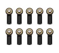 RC Pièces Voiture Compatible avec Axial pour SCX10 D90 D110 pour Tamiya 1/10 Voiture Radiocommandée Upgrade Pièces Métal M3 Aluminium Liaison Extrémité Tige Joint À Rotule 10pcs(Black)