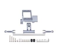 RC Pièces Voiture Compatible avec Axial pour SCX10 III pour LCG pour Châssis 1/10 RC, Pièces De Voiture sur Chenilles, Support Servo Bat Lien Direction Hydraulique(Silver)