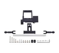 RC Pièces Voiture Compatible avec Axial pour SCX10 III pour LCG pour Châssis 1/10 RC, Pièces De Voiture sur Chenilles, Support Servo Bat Lien Direction Hydraulique(Black)