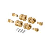 RC Pièces Voiture Compatible avec Axial pour SCX24 AX24 XC-1 1/24 RC Voiture Pièces Upgrade Adaptateur Moyeux Hexagonaux Roues en Aluminium Usiné CNC Diamètre Extérieur 7 Mm(Yellow)