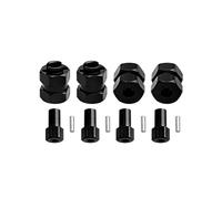 RC Pièces Voiture Compatible avec Axial pour SCX24 AX24 XC-1 1/24 RC Voiture Pièces Upgrade Adaptateur Moyeux Hexagonaux Roues en Aluminium Usiné CNC Diamètre Extérieur 7 Mm(Black)