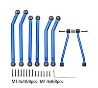RC Pièces Voiture Compatible avec Axial pour SCX24 AXI00002 C10 pour JLU pour Bronco AXI00006 1/24 RC Échelle Pièces Télécommandée Haute Garde Au Sol pour Châssis Liaisons Set(Blue)