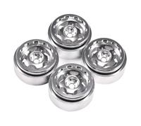 RC Pièces Voiture Compatible avec FCX24 pour SCX24 Enduro24 pour TRX4M 1/18 1/24 RC Crawler Voiture Pièces Upgrade Aluminium 1.0 Pouce Négatif Déport Jante(Silver)