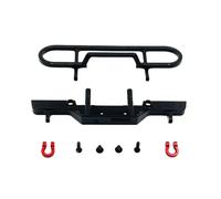 RC Pièces Voiture Compatible avec FMS 124 FCX24M pour Camel Trophy D90 D110 pour Discovery of The First Generation 1/12 RC Voiture Pièces Upgrade Pare Choc Avant Aluminium(Black)