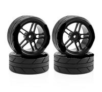 RC Pièces Voiture Compatible avec FW06 pour Tamiya pour TT01 pour TT02 XV01 Moyeu De Roue Ti 1/10 RC Pièces Mise À Niveau Voiture 4 en Aluminium pour Rallye pour Pneus Dérive Course(Black)
