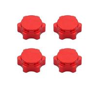 RC Pièces Voiture Compatible avec HSP pour Axial pour HPI pour Himoto 1/8 RC pour Voiture De Loisir Camion Tout-Terrain Pièces Montage 4 Couvercle D'écrou Hexagonal Moyeu en Aluminium 17mm(Red)