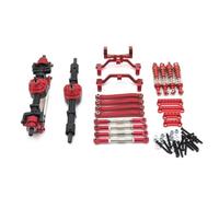RC Pièces Voiture Compatible avec MN D90 D91 D96 pour MN98 pour MN99S 1/12 Voiture Radiocommandée Pièces Métal Avant Arrière Essieu Assemblage Tige Liaison Amortisseur Kit(Red)