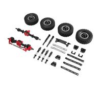 RC Pièces Voiture Compatible avec MN MN82T LC79 MN82S MN82Pro pour MN82 1/12 RC Voiture Pièces Ensemble Moyeux De Roue Métal Type Bead Lock + Biellettes De Traction Essieu Avant Et Arrière(Black)