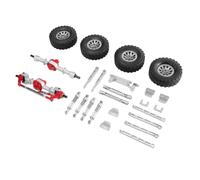 RC Pièces Voiture Compatible avec MN MN82T LC79 MN82S MN82Pro pour MN82 1/12 RC Voiture Pièces Ensemble Moyeux De Roue Métal Type Bead Lock + Biellettes De Traction Essieu Avant Et Arrière(Silver)