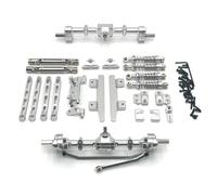 RC Pièces Voiture Compatible avec MN pour MN82 LC79 1/12 RC Voiture Pièces Upgrade Essieu Avant Arrière Pédales Pied Tige Traction Suspension Cadre Base(Silver)
