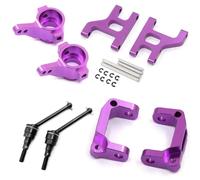 RC Pièces Voiture Compatible avec Tamiya CC01 TA02 TA03 1/10 RC Voiture Pièces Upgrade Bras Avant Rotule Arbre De Transmission Support Moyeu Base C en Aluminium(Purple)