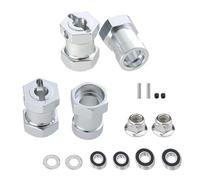 RC Pièces Voiture Compatible avec Tamiya CW-01, Monstre Citrouille De Minuit pour Coccinelle WR02 1/10 RC, Pièces Voiture en Métal, Adaptateur Moyeu Hexagonal Roue 12mm(Silver)