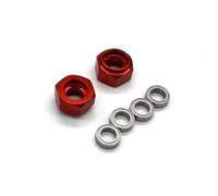 RC Pièces Voiture Compatible avec Tamiya DT-02 DT03 DT04 58741 1/10 RC, Pièces De Voiture, Roulement en Alliage D'aluminium Métallique, Adaptateur Hexagonal, Roue Avant, Utilisation 2(Red)