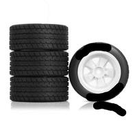 RC Pièces Voiture Compatible avec Tamiya M03 M04 M05 MB01 MF01 XM01 SW01 1/14 RC, pièces de Mise à Niveau de Voiture, 4 pièces, Roue en Plastique de 60mm, Pneu en matériau spécial