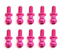 RC Pièces Voiture Compatible avec Tamiya pour TT01 pour TT02 pour Sakura D5 1/10 RC Voiture Drift Pièces Upgrade 10pcs Vis À Tête Sphérique Hexagonale M3 Métal(Pink)