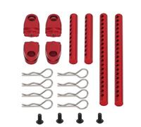 RC Pièces Voiture Compatible avec Tamiya pour TT02 RC Voiture Pièces Upgrade Supports Métalliques Assemblés pour Carrosserie avec Colonnes De Fixation Et Clips en R(Red)