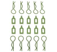 RC Pièces Voiture Compatible avec Traxxas pour Arrma 1/8 RC Camion Pièces De Mise À Niveau Accessoires De Remplacement Clips De Corps en Acier Inoxydable 34mm 10 Pièces(Green)