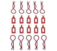 RC Pièces Voiture Compatible avec Traxxas pour Arrma 1/8 RC Camion Pièces De Mise À Niveau Accessoires De Remplacement Clips De Corps en Acier Inoxydable 34mm 10 Pièces(Red)