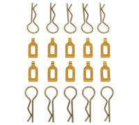 RC Pièces Voiture Compatible avec Traxxas pour Arrma 1/8 RC Camion Pièces De Mise À Niveau Accessoires De Remplacement Clips De Corps en Acier Inoxydable 34mm 10 Pièces(Yellow)