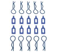 RC Pièces Voiture Compatible avec Traxxas pour Arrma 1/8 RC Camion Pièces De Mise À Niveau Accessoires De Remplacement Clips De Corps en Acier Inoxydable 34mm 10 Pièces(Blue)