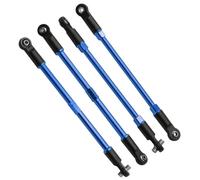 RC Pièces Voiture Compatible avec Traxxas pour E-Maxx T-Maxx RC Voiture Pièces Upgrade 4 Biellettes De Carrossage Avant/arrière en Alliage D’Aluminium avec Rotules Creuses 5141A 5143(Blue)