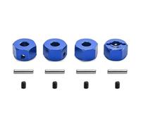 RC Pièces Voiture Compatible avec TRAXXAS pour Mini pour Maxx RC Voiture Pièces Upgrade Adaptateur Hexagone Moyeu Roue Alliage Aluminium 12mm(Blue)