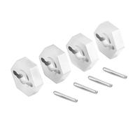 RC Pièces Voiture Compatible avec Traxxas pour Slash 1 16 RC Voitures Pièces Upgrade 4PCS Alliage Aluminium Moyeu Adaptateur 7154 12mm Hexagone Diamètre(Silver)