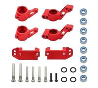 RC Pièces Voiture Compatible avec Traxxas pour Slash 2WD 1/10 RC, Avant C pour Siège, Tasse De Direction, Essieu Arrière pour Kit Pièces Mise À Niveau Voiture en Métal(Red)