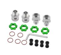 RC Pièces Voiture Compatible avec Traxxas pour Slash 2WD 4X4 pour Rustler pour Stampede 1/10 RC Adaptateur De Moyeu Hexagonal Roue Cannelée en Métal(Green)