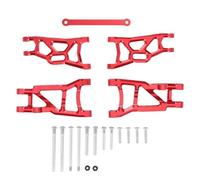 RC Pièces Voiture Compatible avec Traxxas pour Slash 2WD pour VXL pour Nitro pour Raptor 1/10 RC Car Upgrade Parts - Ensemble De Bras Suspension Avant Et Arrière en Métal(Red)