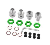 RC Pièces Voiture Compatible avec Traxxas pour Slash pour Rustler pour Stampede 1/10 RC Voiture Pièces Upgrade Adaptateur De Moyeu Hexagone Cannelé 12mm À 17mm Aluminium(Green)