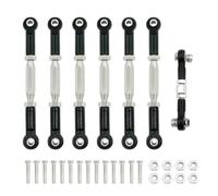 RC Pièces Voiture Compatible avec Traxxas pour Slash pour VXL pour Rustler pour Stampede 1/10 RC Pièces De Voiture Tendeurs en Métal Cambrure Biellette Ensemble De Liaison(Black)