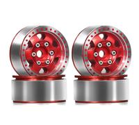 RC Pièces Voiture Compatible avec Traxxas pour TRX4-M pour Bronco pour Defender pour Axial pour SCX24 pour FMS 1/18 Pièces Voiture RC Jantes À Blocage De Perles 1.0 Pouce Moyeu(Red)