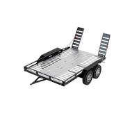 RC Pièces Voiture Compatible avec Traxxas pour TRX4 pour Axial pour SCX10 Gen8 1/8 1/10 RC, Pièces De Voiture en Aluminium, Remorque Robuste À Double Essieu Suspension(Silver)