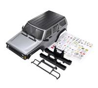 RC Pièces Voiture Compatible avec TRX4M pour Bronco pour Defender 1/18 RC Voiture Pièces Upgrade Kit Carrosserie Toit Rigide Empattement 6,10 Po avec Pare-Chocs Avant Et Arrière(Gray)