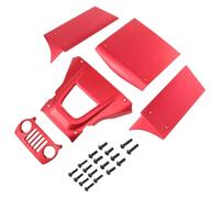 RC Pièces Voiture Compatible avec Vanquish H10 Optic Sparco Yokohama RTR 1/10 RC Voiture Pièces Upgrade Kit Panneaux Carrosserie Arceau Sécurité Aluminium(Red)