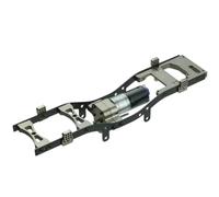 RC Pièces Voiture Compatible avec WPL C14 C24 1/16 RC Voiture Pièces Upgrade Métal Corps Châssis Cadre Kit Empattement Assembler Coque Cadre(Gray)